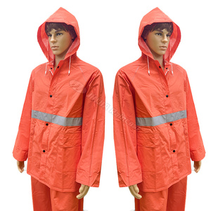 Prix d'usine 2 pièces Combinaison de pluie de travail Imperméable Veste de pluie pour moto Imperméable en PVC polyester résistant pour hommes - Product Image 4