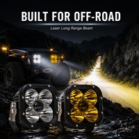 Projecteur LED laser 4,6 pouces 10-30V blanc ambre, lampe de conduite auxiliaire longue portée pour 4x4, pick-up, VTT, UTV