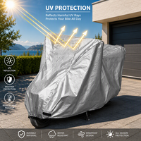 Housse de moto 190T argentée, protection UV, anti-poussière, imperméable, quatre saisons, en tailles XS/S/M/L/XL/2XL