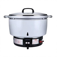 Cuisinière à riz automatique à gaz avec revêtement céramique, nettoyage facile, niveaux de puissance réglables (grande capacité pour usage domestique et commercial)