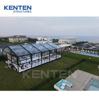 Tente d'atrium en aluminium transparent de luxe pour événements commerciaux, mariages et fêtes en plein air, projet KENTEN USA