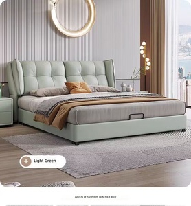 Echtes Leder Metallrahmen Modernes Design Umweltfreundliches Stauraumbett Hochbett Vollgröße 1,8m/1,5m Hochzeitsbett - Product Image 4