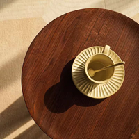 Table basse ronde en bois massif de style nordique, table d'appoint moderne sur mesure, fabricant de meubles de salon OEM
