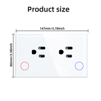 Prise murale intelligente Matter, norme américaine, double alimentation avec Wi-Fi, compatible Alexa, Google Assistant, maison intelligente, Homekit, ABS/verre/plastique