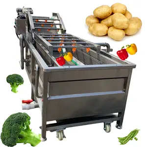 potato brush washing bubble cleaning machine for fruit and vegetable