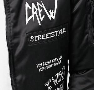 사용자 정의 플러스 사이즈 남자의 디자이너 블랙 힙합 패션 방풍 방수 편지 인쇄 복고풍 겨울 패딩 재킷 - Product Image 6