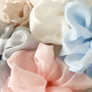 Venta superior mujeres satén seda grandes Scrunchies elegante Vintage Simple elástico bandas para el cabello para Cola de Caballo bandas de goma accesorios para el cabello - Product Image 3