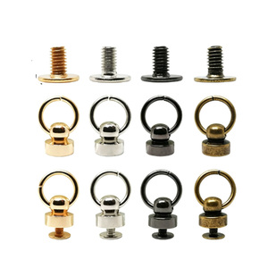 Custom Multi Color <b>Metal</b> Ball Screw Stud with Ring, Handbag Hardware Eye Screw Rivet for Leather Bag <b>Wallet</b> Keychain - Product Image 5