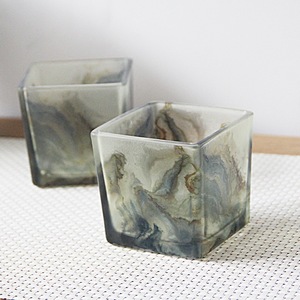 Porte-bougie carré en verre coloré personnalisé de 8 cm, fait main, décoration d'intérieur, bougeoir en verre sans fumée en forme de cube - Product Image 3