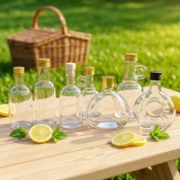 Bouteille de vin transparente de petite taille, bouteille de Baijiu, bouteille en verre vide, bouteille d'aliquote de 50 ml, bouteille d'essai