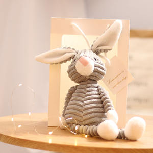 Poupée en velours côtelé à rayures, animal en peluche, jouet créatif, décoration de la maison, pendentif, poupée confortable pour enfants, rhinocéros, panda, lion - Product Image 5