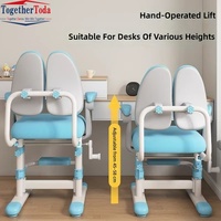 Chaise d'étude ergonomique pour enfants réglable en hauteur avec double support dorsal et accoudoirs pour la lecture et les devoirs des enfants