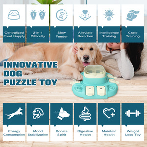 Modern lüks özel köpek bulmaca oyunu oyuncak seviye 2 plastik tedavi dağıtıcı yavaş besleyici ile düğme moda aksesuar - Product Image 3