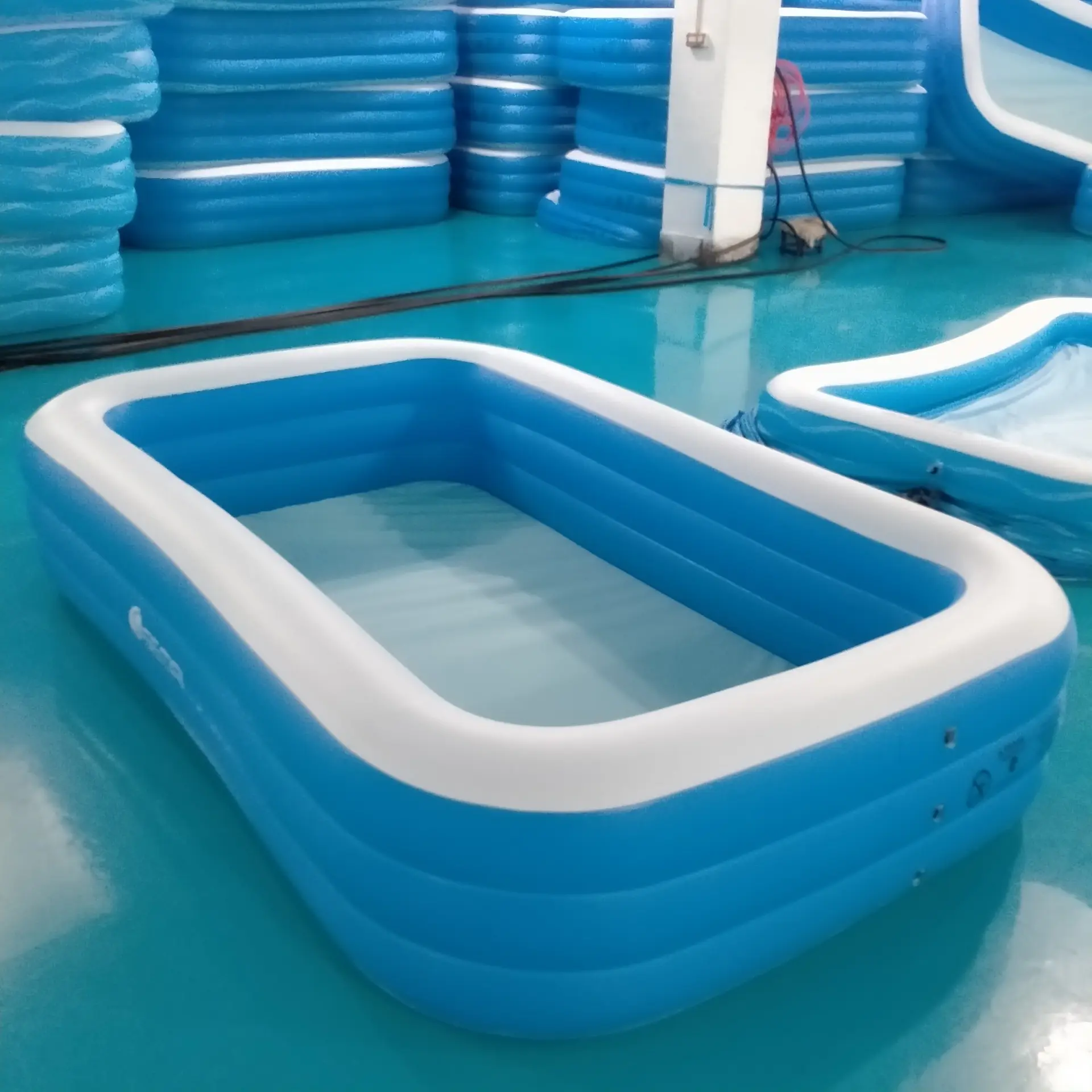 Çocuklar için yüksek kalite şişme yüzme havuzu açık 10 FT havuzları şişme su havuzu ile hava pompası
