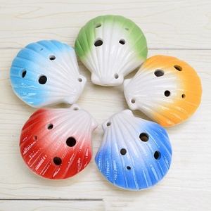 Mini Ocarina en forme de coquillage, 6 trous, en céramique brillante dégradée, instrument de musique pour enfants et apprenants de musique - Product Image 6