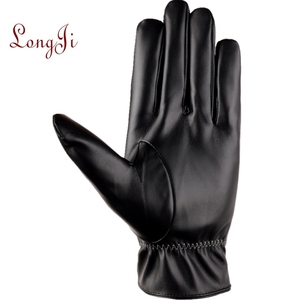 Người Đàn Ông Của Màn Hình Cảm Ứng Nhắn Tin Da Găng Tay Mùa Đông Ấm Áp Màu Đen Mềm Găng Tay Cashmere Lót Găng Tay - Product Image 2