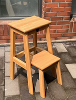 Chaise de bar en bois massif, tabouret en bois pour la maison, pouf, repose-pieds pour le salon, chaise d'escalier