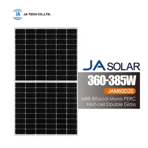 Pemasok Cina di stok JA 120 sel Panel surya 330w 340w 350w setengah sel modul PV Perc Panel surya Mono