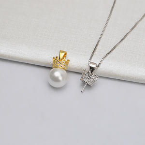 S925 Silver Three-Dimensional Crown Pendant DIY Accessory Empty Holder Semi-Finished Product for <b>Fashion</b> <b>Jewelry</b> <b>Sets</b> - Product Image 2