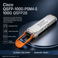وحدة إرسال واستقبال بصرية أصلية جديدة من سيسكو QSFP 100G PSM4 S MPO بطول 500 متر SMF متوازية أحادية الوضع لشبكات المناطق المدنية (MAN)