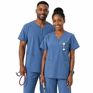 Offerta Speciale: Set Professionale Unisex per Cliniche, Comodo Divisa Classica con Scollo a V in Tessuto Twill per Chirurghi, Dentisti, Pediatrici e Infermieri - Product Image 1