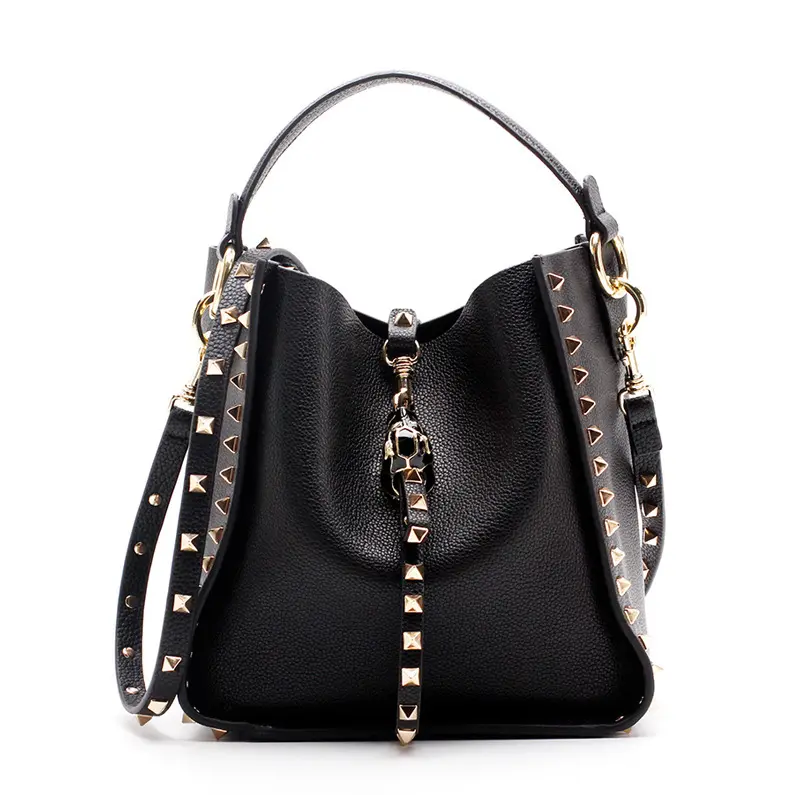Genuine Leather Rivet Crossbody Bags For Women Designer Shoulder Bag Luxury Ladies Tote Bags Handbags