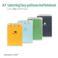 Daolen A7 3 Löcher Cute Cat Journal Upturn PP Cover Lose blatt Notizblock gefüttert Buntes Notizbuch für Studenten
