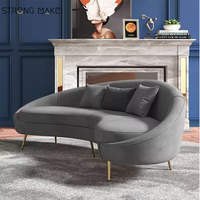 Gebogene Couch im europäischen Stil Drei Sitz Moderne Luxus Weiß Boucle Wohnzimmer Wohn möbel Schnitts ofa Set
