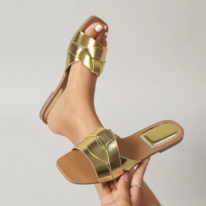 2026 Women's Attractive Casual Summer Breathable Cushioning PVC Flat Slides Lightweight Embossing Logo Rubber <b>Cheap</b> Price - Product Image 2