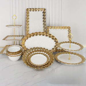 Soporte de postre de cerámica de 2-3 capas de estilo lujoso con plato Catering Cake Display Stand Decoraciones para fiesta de boda - Product Image 5