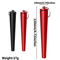 Nouveau tube de rangement portable en métal pour cigarettes, boîte de rangement conique en alliage d'aluminium de 120 mm, tube scellé