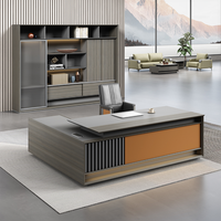 Meja Kantor Eksekutif Modern Ergonomis yang Dapat Diubah dengan Penyimpanan, Furnitur MDF Mewah yang Dapat Disesuaikan, dan Dapat Dipindahkan