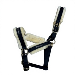 Heavy Duty Nylon Horse <strong>Halter</strong> Lead Rope Set Matching Saddle Pad Ear Bonnet Leg <strong>Wraps</strong> Custom Logo Embroidery Direct - Product Image 2