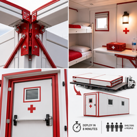 Abri d'urgence 20 pieds 40 pieds pour la réduction des catastrophes, logement temporaire à déploiement rapide, maison conteneur pliable