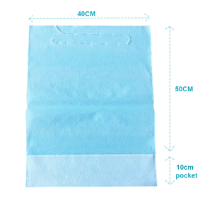 Altri bavaglini dentali personalizzati di consumo medico 1ply paper + PE film bavaglini dentali con cravatta e tasca - Product Image 2