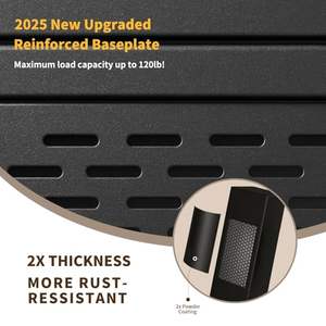 Estante de Almacenamiento de Microondas de Pared de Dos Niveles de Madera y Metal, Gran Capacidad de Carga, Color Marrón Rústico - Product Image 5