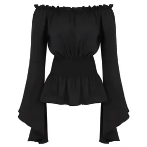 <span class=keywords><strong>Chemisier</strong></span> bohème à manches longues pour femmes, haut grande taille, chemise Renaissance, jupe de <span class=keywords><strong>Pirate</strong></span> gothique à volants, Costumes de Cosplay - Product Image 1