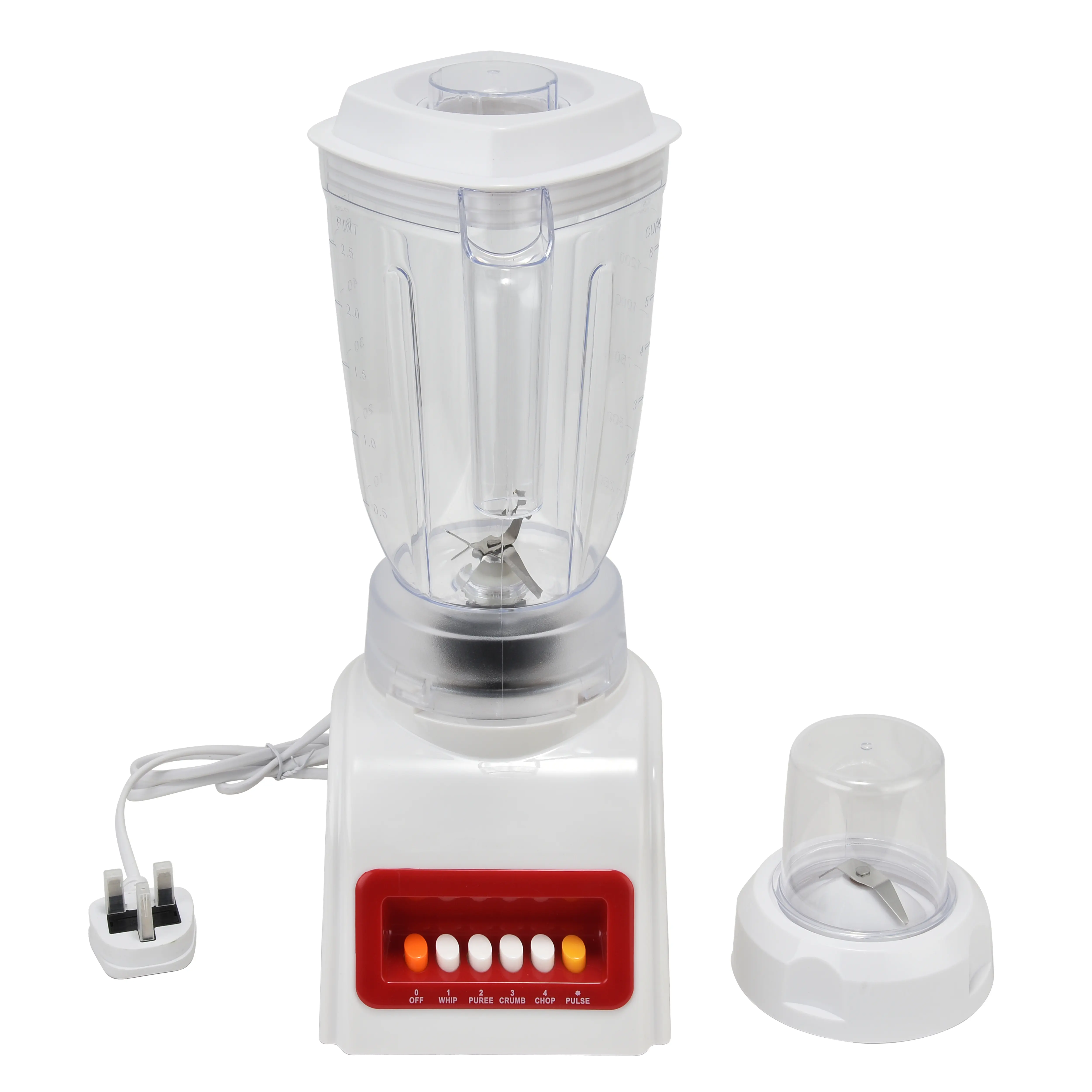 Blender elektrik 2 In 1 1,5l 6 kecepatan, Blender dudukan buah 350W untuk pengocok dan smoothie