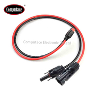 SOCARO ZSC1022 30A Prise PV plaquée argent rouge/noir Connecteur d'alimentation mâle/femelle Câble isolé PC 25cm 3 conducteurs nus