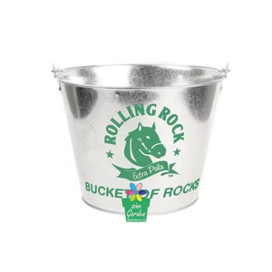 Cmjn rond logo personnalisé métal boisson baignoire bonne lumière fer étain seau à glace avec poignée pour la bière - Product Image 6