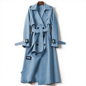 <span class=keywords><strong>Manteau</strong></span> coupe-vent croisé pour <span class=keywords><strong>femme</strong></span>, nouvelle collection Printemps-Automne 2026, style coréen et britannique, mi-long, grandes et petites tailles, en polyester - Product Image 4