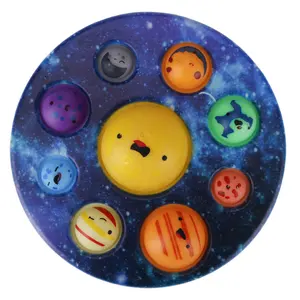 Offre Spéciale jouets colorés 8 planètes Popit Fidget système solaire Push Bubble Simple jouet éducatif Dimp pour enfants