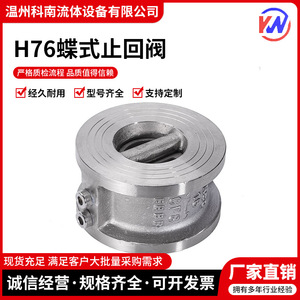 H76W-16P/C วาล์วกันกลับแบบปีกผีเสื้อ เหล็กกล้าคาร์บอนชนิดเวเฟอร์ DN40-300 สำหรับน้ำอุณหภูมิปกติ - Product Image 5