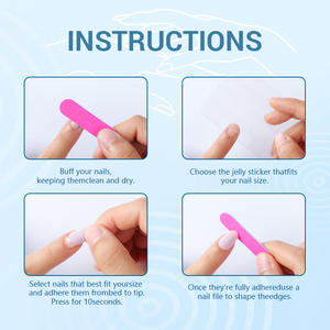 30 <span class=keywords><strong>Uñas</strong></span> Postizas Nuevas con Diseño de Ojo de Gato Azul, Estilo Playa Brillante, Pintadas con Forma de Almendra, Ondas, Estrellas, Conchas y Diamantes 3D - Product Image 3