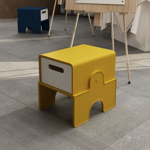 Tabouret empilable avec tiroir <span class=keywords><strong>pour</strong></span> chœur, construction à double paroi en ABS, sert de siège, de rangement et de marchepied <span class=keywords><strong>pour</strong></span> le chant - Product Image 2