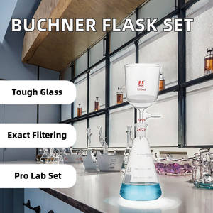 Juego de Filtros RONGLIPU, Embudos de Filtración Buchner de 100 ml, Placas de Vidrio/Disco Fritado, Frascos Erlenmeyer de 500 ml, Garantía de 3 Años - Product Image 2