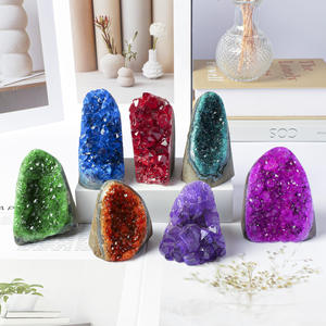 Vente en gros de pierres de guérison en cristal naturel, rectangulaires/carrées, polies, pour la purification, la méditation, les grappes de cristaux colorés pour le Feng Shui - Product Image 1