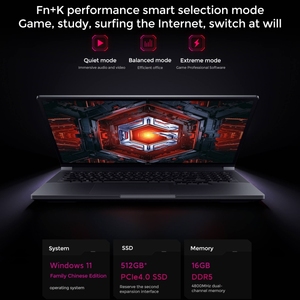 Xiaomi Redmi G Pro 16 inch máy tính xách tay chơi game, 16GB + 512GB W11 phiên bản Trung Quốc 6800H Octa Core rtx3060 máy tính đồ họa rời - Product Image 6