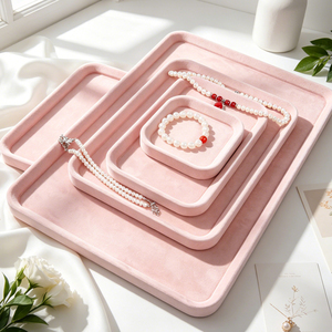 Premium Velvet Multifunction Jewelry Sort Storage Tray Counter Display Rack For <b>Ring</b> <b>Necklace</b> Bangle Earring Shop - Product Image 4