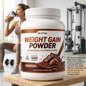 Poudre de prise de poids OEM/ODM saveur chocolat 1600 calories, gain de masse protéiné élevé pour la croissance musculaire et un gain de poids sain, faible MOQ 50 pièces - Product Image 5